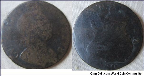 a low grade 1700 halfpenny