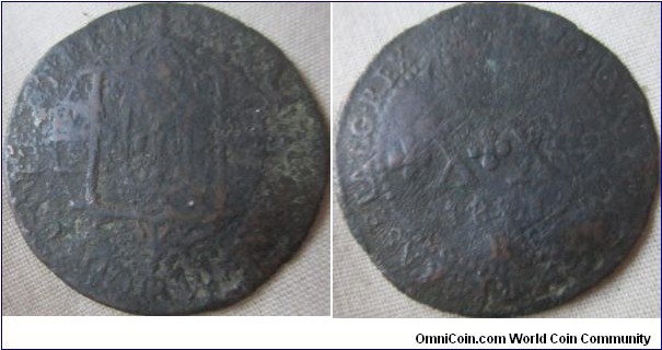 XX reis, Brazil thin coin with some damage