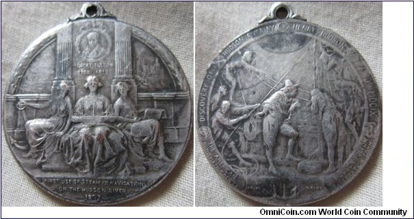 a Medal from the American Numismatical Sociaty commerating the discovery of Hudson bay in 1809.