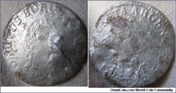 1785 3 grochen mintmark E.