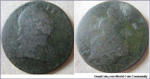 1771 halfpenny possibly a fake of the time