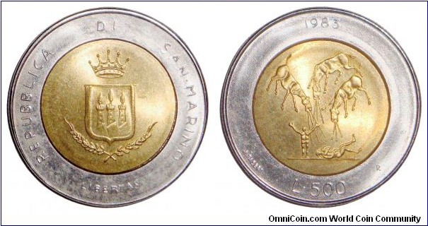 SAN MARINO~500 Lire 1983