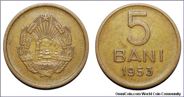 ROMANIA (PEOPLES REPUBLIC)~5 Bani 1953