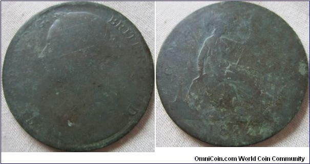1882 H penny low grade hard to see the H