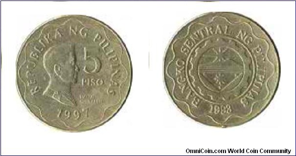 5 peso Philippine Coin 