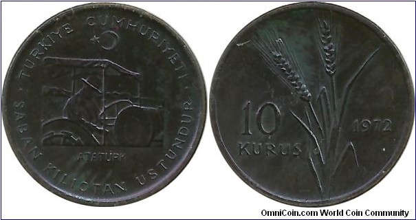 Türkiye 10 Kurus 1972-FAO