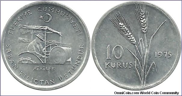 Türkiye 10 Kurus 1975-FAO