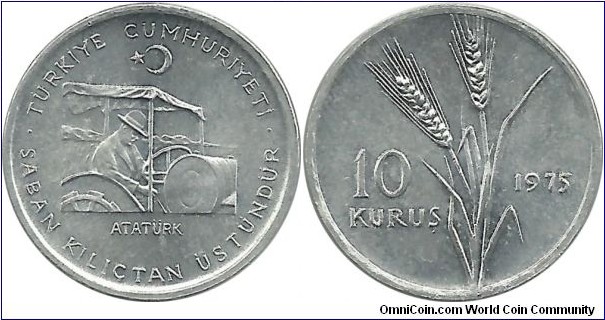 Türkiye 10 Kurus 1975-FAO