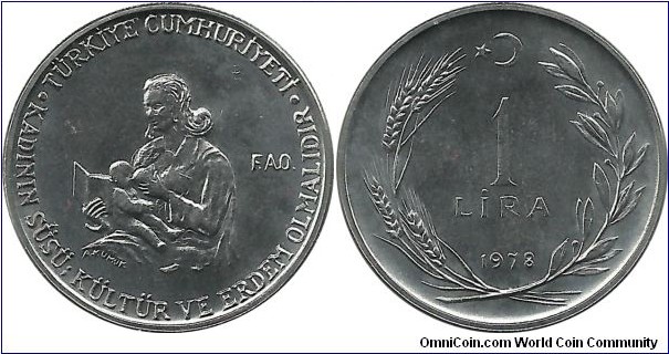 Türkiye 1 Lira 1978-FAO