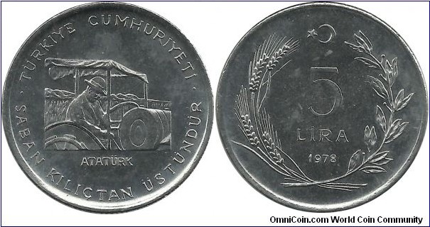 Türkiye 5 Lira 1978-FAO