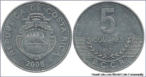 CostaRica 5 Colones 2008 (Al)