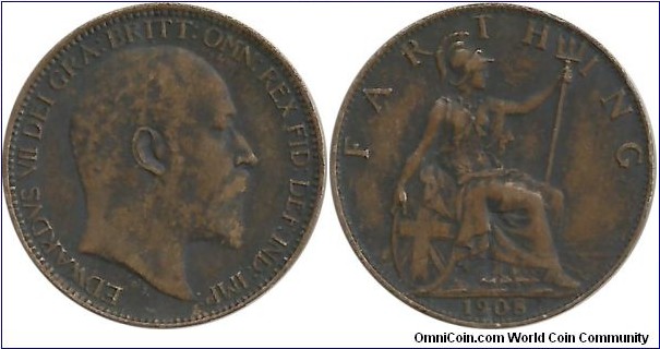 Great Britain Farthing 1908