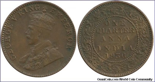 India-British ¼ Anna 1936(B)