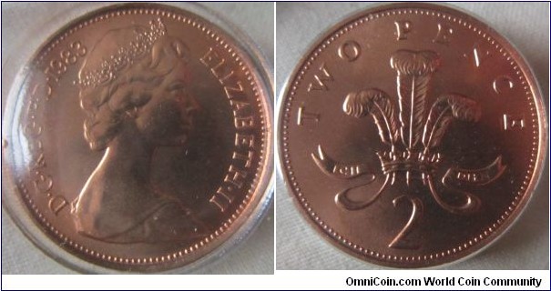 1983 2 pence, UNC from the heinz set