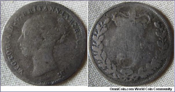 1878 threepence, low grade