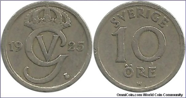 Sweden 10 Öre 1925