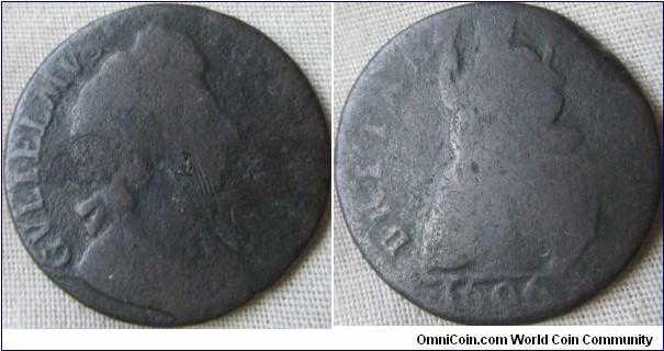 fairly low grade 1696 farthing