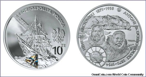 10Zl 
Polish Travelers & Explorers Henryk Arctowski & Antoni Bolesław Dobrowolski