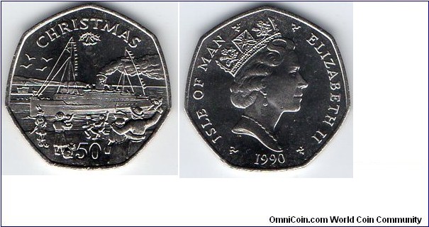 Xmas 50p 
Lady of man Steam boat 