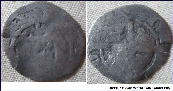 very worn penny, possibly of Henry V, London mint