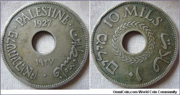 1927 10 mils, low grade