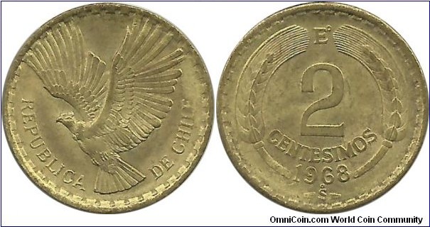 Chile 2 Centesimos 1968