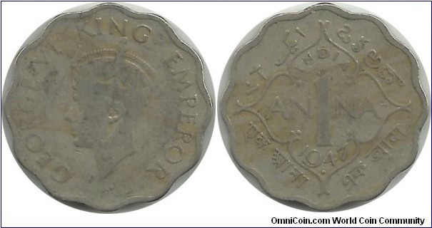 India-British 1 Anna 1947(B)