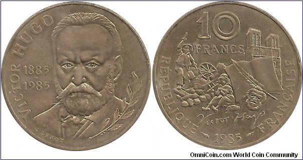 France 10 Francs 1985-Victor Hugo