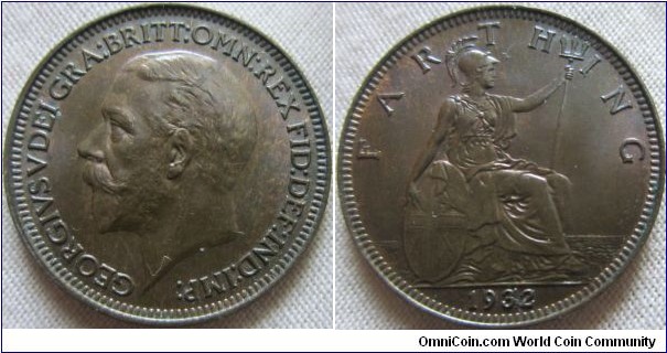 1932 Farthing, Dark toned EF