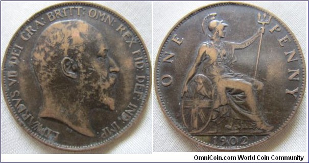 1902 penny in VF