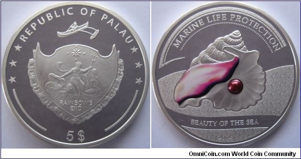 5 Dollars - Pearl beauty of the sea - 25 g Ag .925 Proof (with real pearl) - mintage 2,500