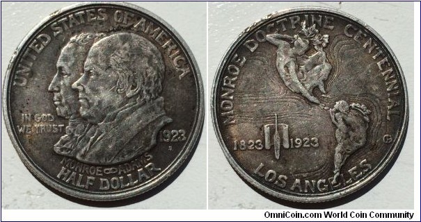 Monroe Doctrine Centennial half dollar, 12.5 G, Mint - S