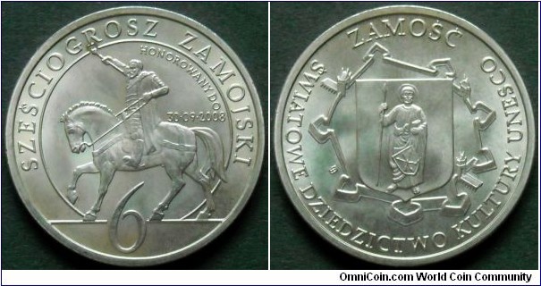 Sześciogrosz zamojski. Local coin. Zamość, Poland.