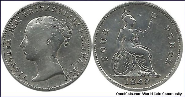Great Britain 4 Pence 1848/9