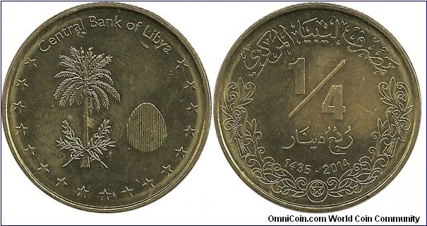Libya ¼ Dinar 2014