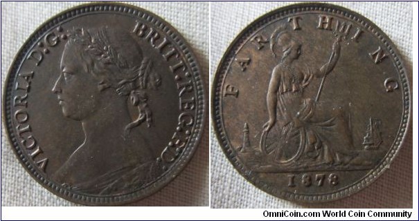 1879 farthing, EF grade