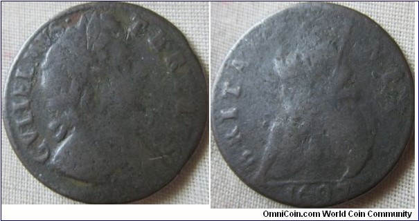 1697 farthing, low grade