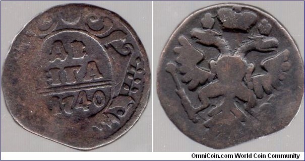 Denga 1/2 kopeck  Anna or Ivan VI