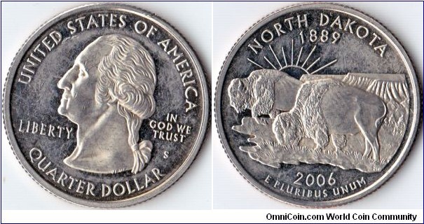 2006S North Dakota quarter, impaired proof (from change)