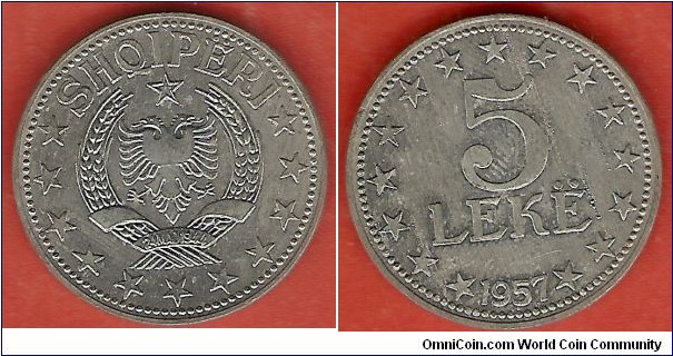 5 Lekë 1957, Zinc