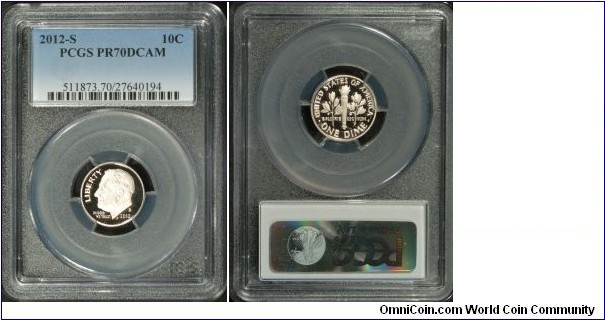 2012S Roosevelt Dime PR70DCAM