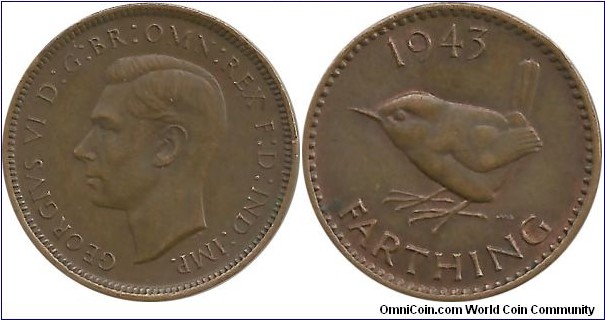 G.Britain Farthing 1943