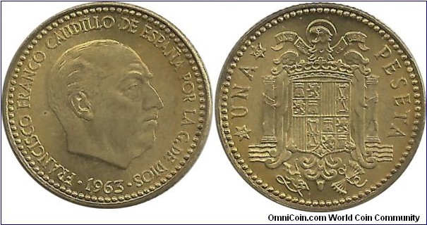 Spain-Franco 1 Peseta 1963(65)