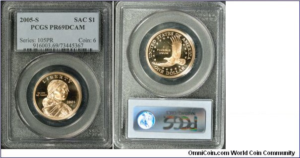 2005S SAC Dollar PR69DCAM 