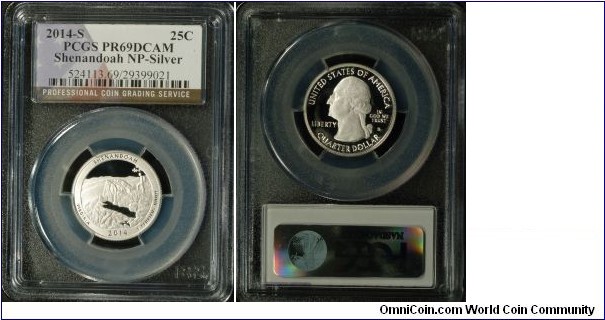 2014S Shenandoah NP Silver PR69DCAM Quarter