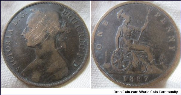 1887 penny, Fair grade