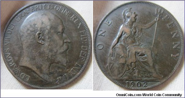 1902 penny in VF