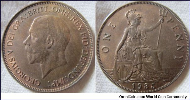 1935 penny with almost full lustre