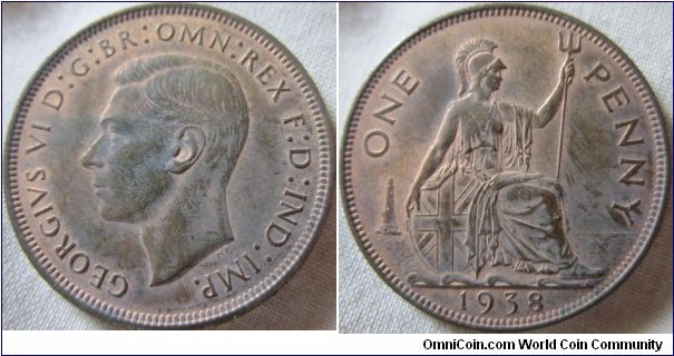 1938 penny EF
