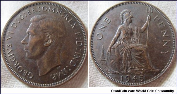 1945 penny EF grade